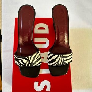 Staud Bille Wedge in Zebra Print